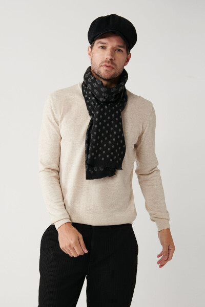 Men's Beige Knit Sweater - 3