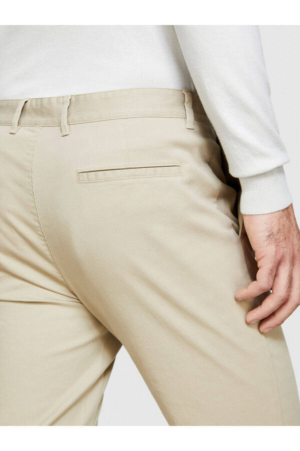 Men's Beige Stretch Cotton Slim Fit Denim Chino Pants - 6