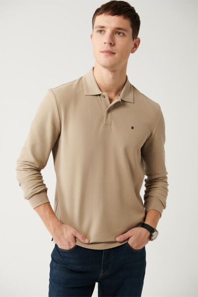 Men's Beige Sweatshirt - 1