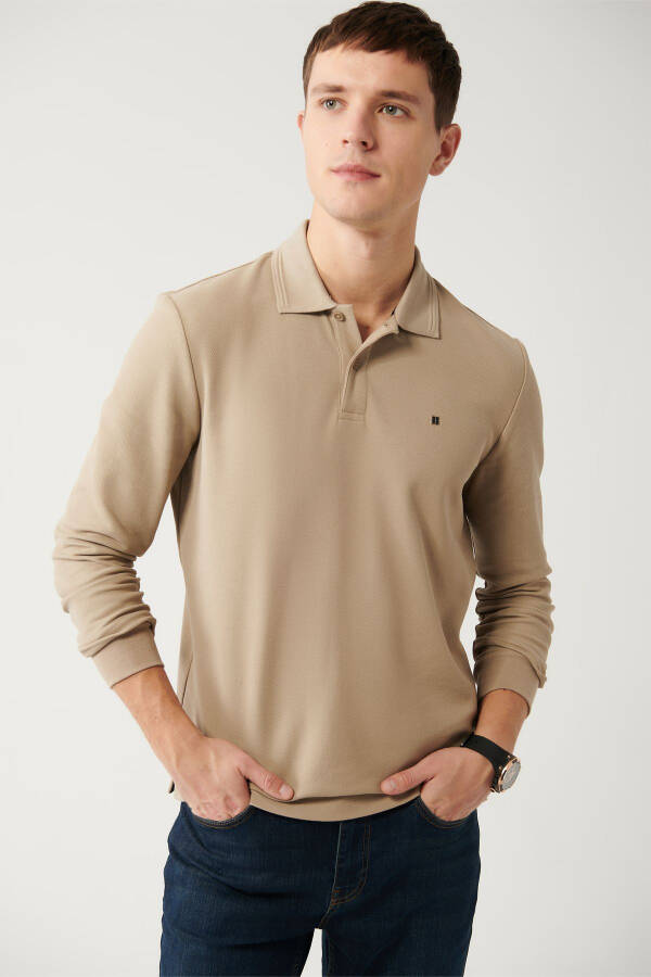 Men's Beige Sweatshirt - 1