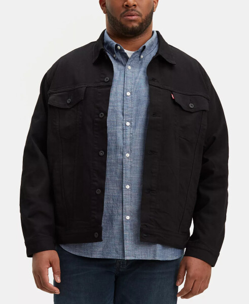 Men's Big & Tall Stretch Denim Trucker Jacket Last Night Stretch - 1