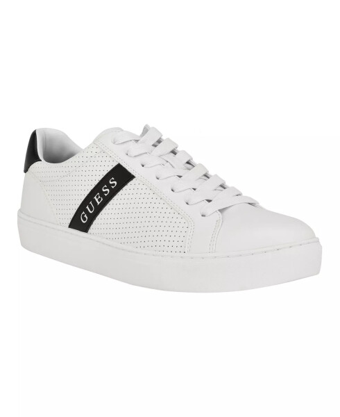 Men's Bixly Low Top Lace-Up Casual Sneakers White, Black - 1