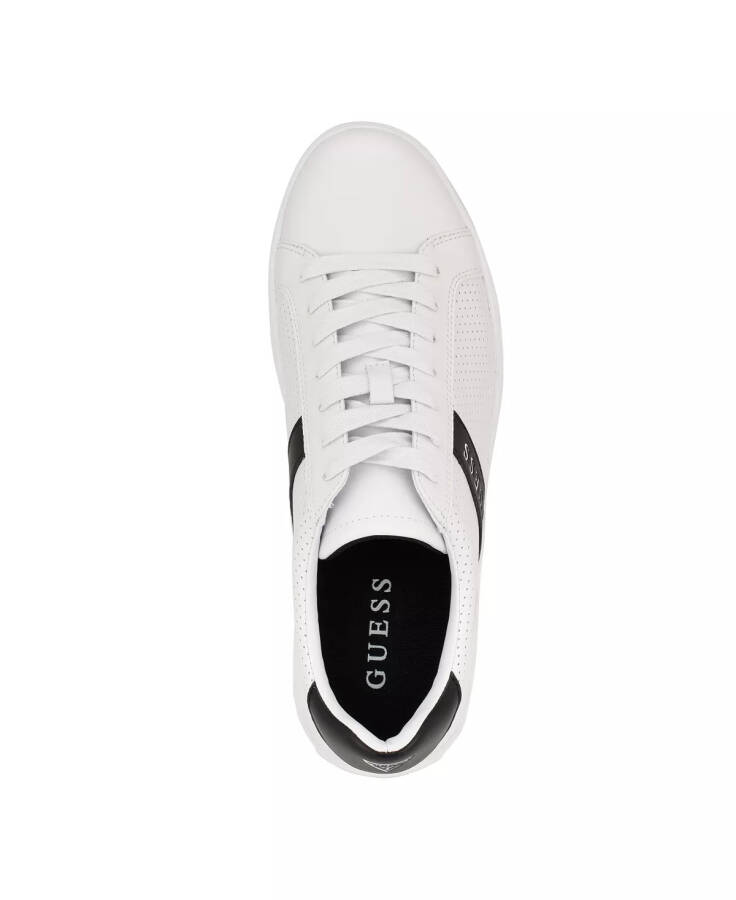 Men's Bixly Low Top Lace-Up Casual Sneakers White, Black - 4