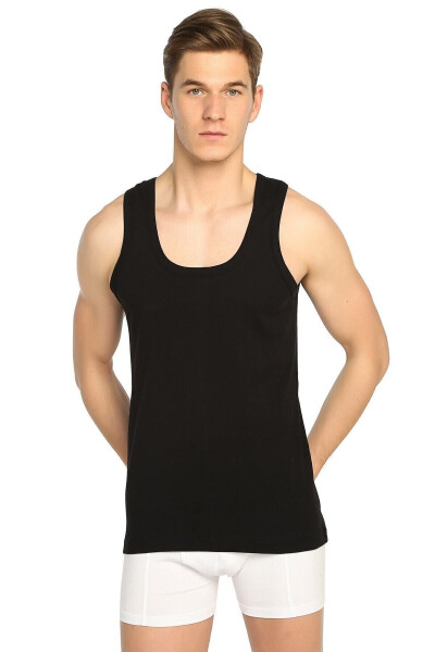 Men's Black 6-Pack Ribbed Classic Tank Top Elf568t0102ccm6 - 7