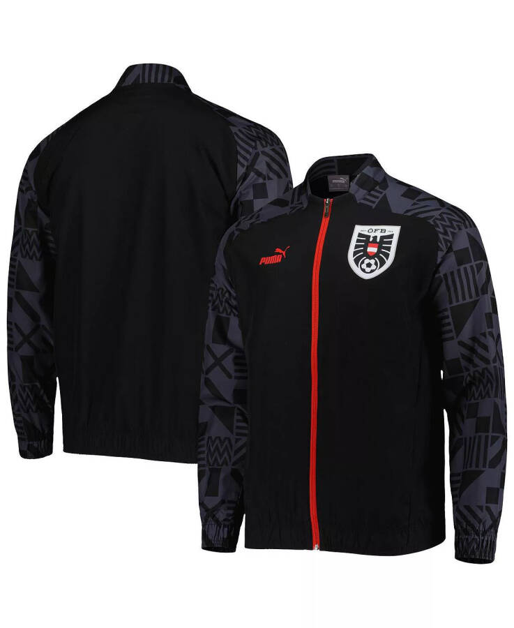 Men's Black Austria National Team Pre-Match Raglan Full-Zip Training Jacket Black - 1