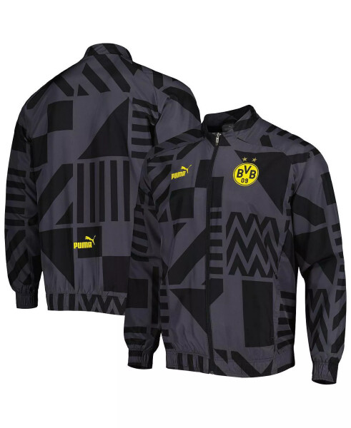 Men's Black Borussia Dortmund Pre-Match Raglan Full-Zip Training Jacket Black - 1