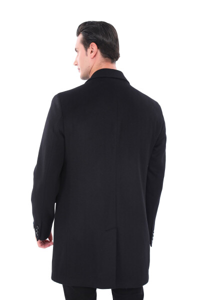 Men's Black Collar Coat - 5