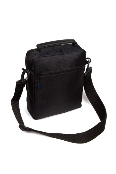 Men's Black Daily Hand and Shoulder Bag with Strap Waterproof Fabric Multi-Pocket Messenger Book Tablet - 4