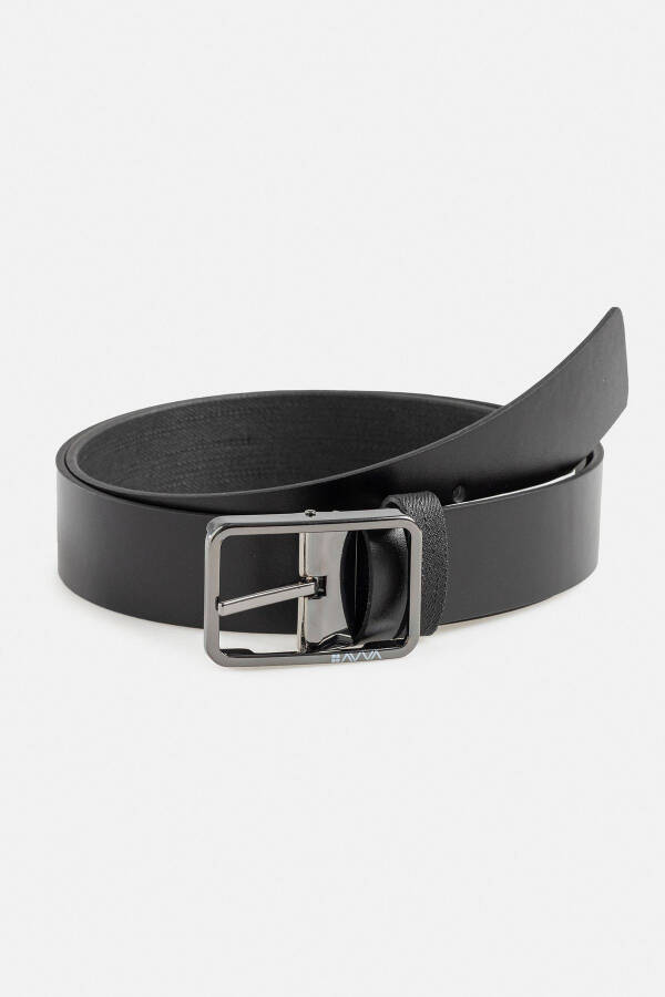 Men's Black Double-Sided Belt - 7