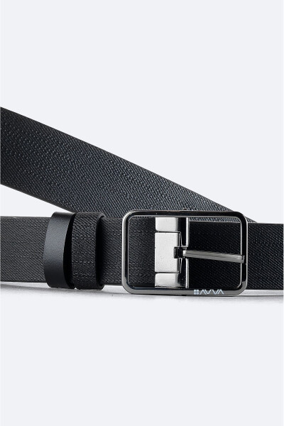 Men's Black Double-Sided Belt - 3