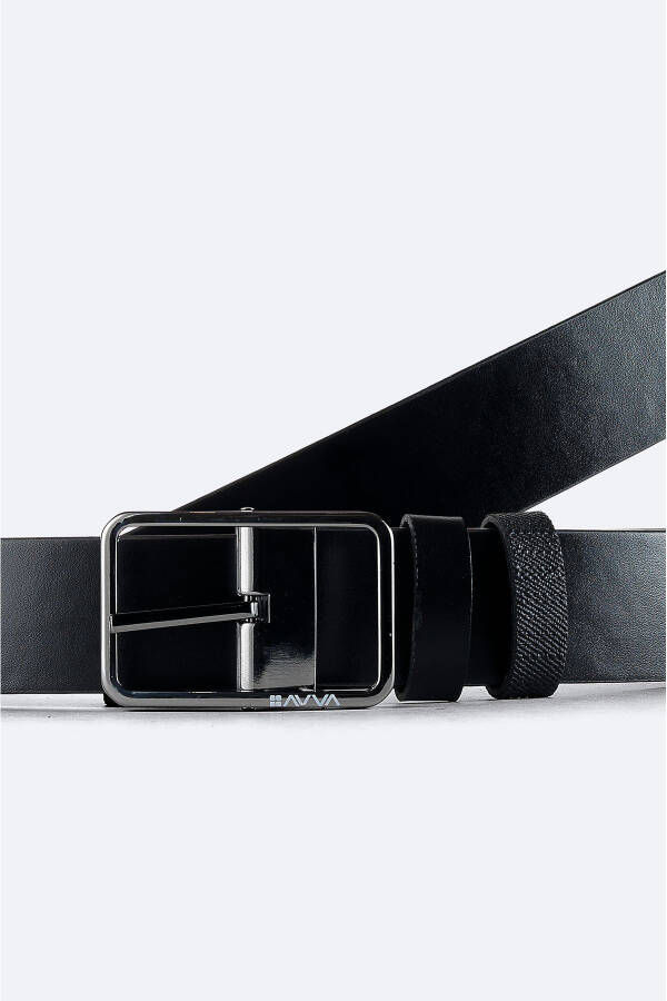 Men's Black Double-Sided Belt - 4