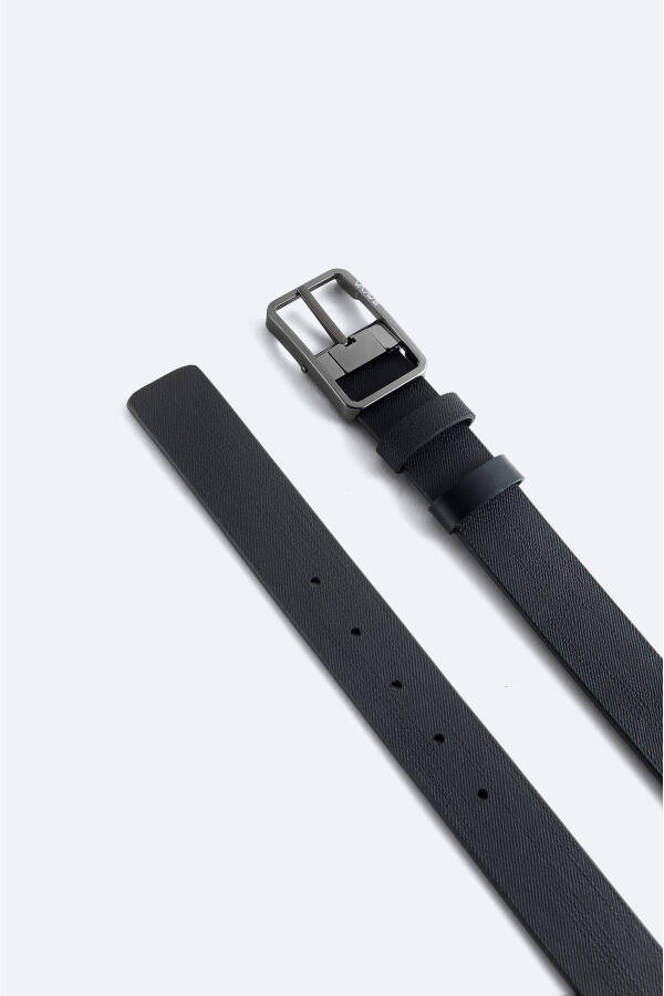 Men's Black Double-Sided Belt - 6