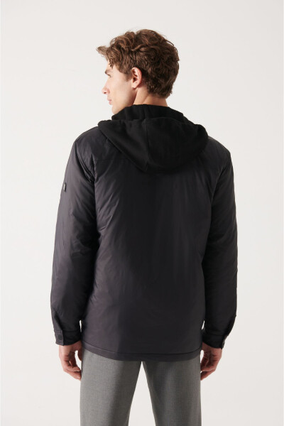 Men's Black Hooded Jacket A22y6081 - 10