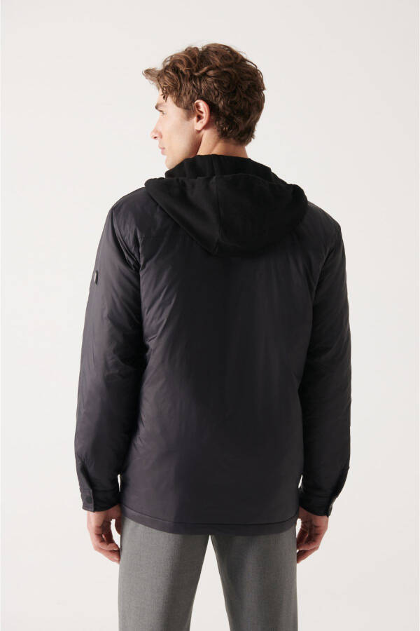 Men's Black Hooded Jacket A22y6081 - 4