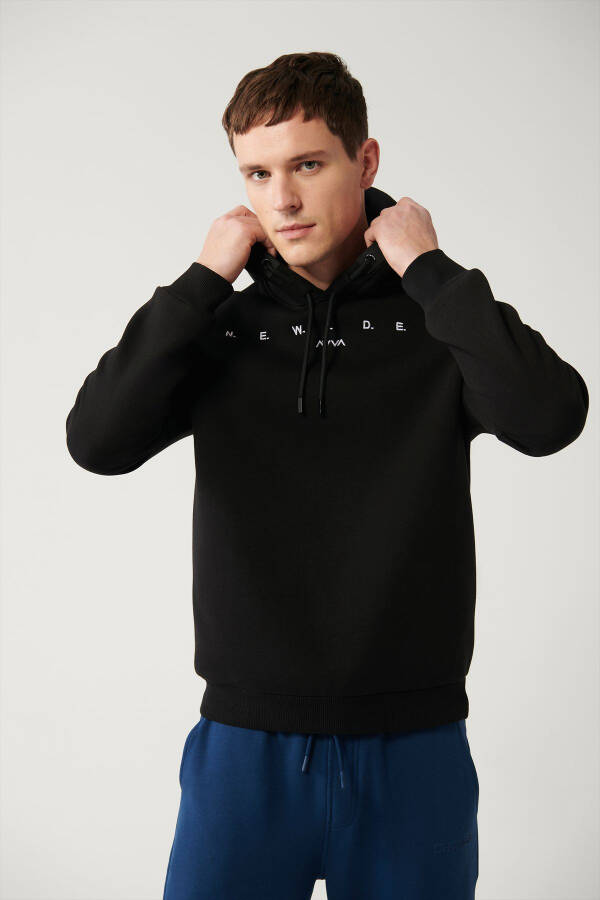 Men's Black Hooded Sweatshirt - 1