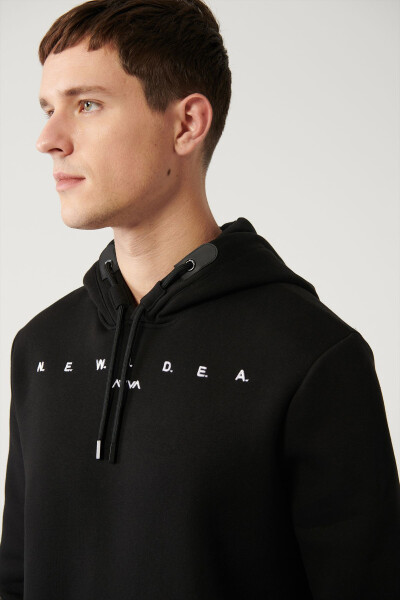 Men's Black Hooded Sweatshirt - 2