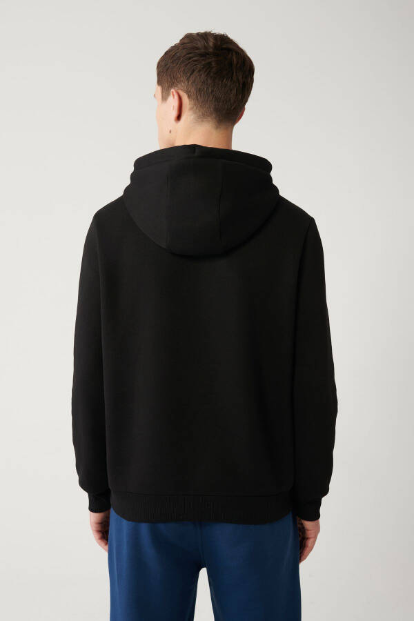 Men's Black Hooded Sweatshirt - 4