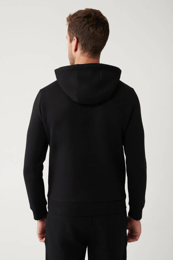 Men's Black Hooded Sweatshirt - 4