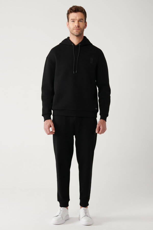 Men's Black Hooded Sweatshirt - 6