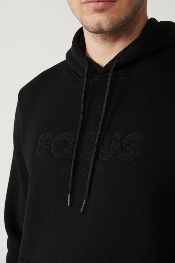 Men's Black Hooded Sweatshirt - 2