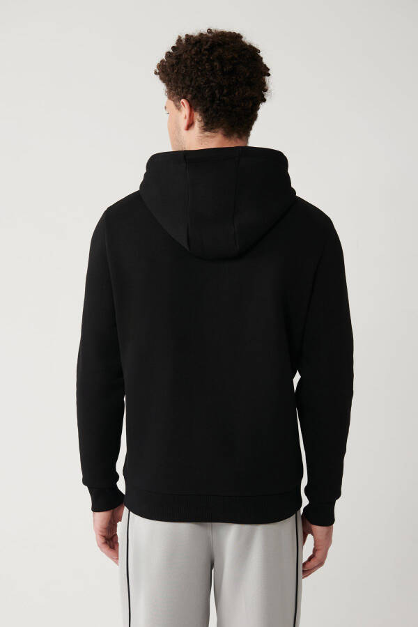 Men's Black Hooded Sweatshirt - 4