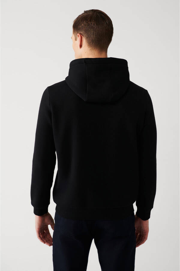 Men's Black Hooded Sweatshirt - 9