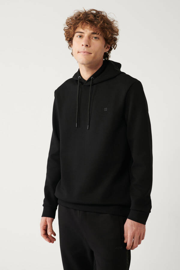 Men's Black Hooded Sweatshirt - 3