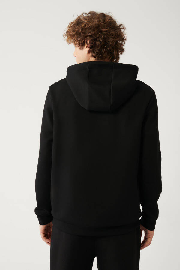 Men's Black Hooded Sweatshirt - 4