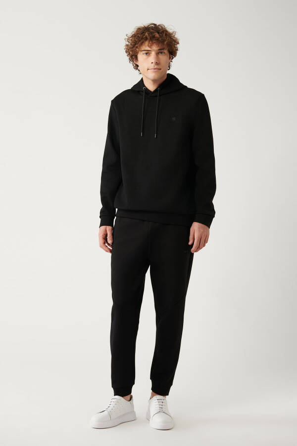 Men's Black Hooded Sweatshirt - 5