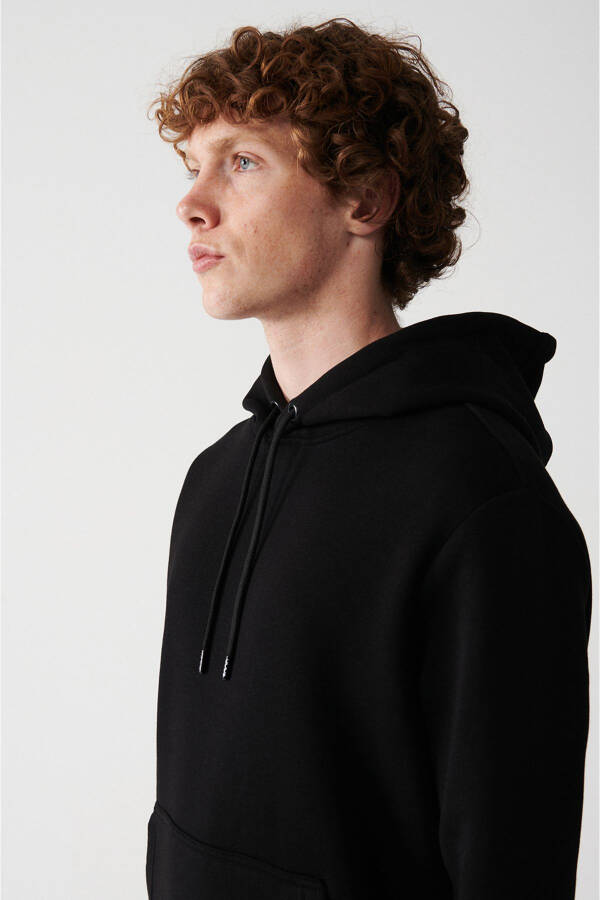 Men's Black Hoodie Sweatshirt - 8