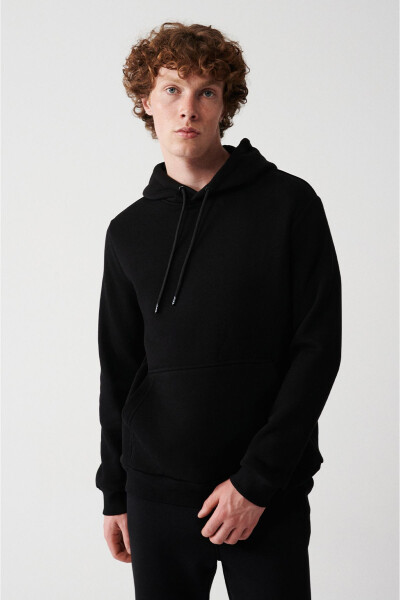 Men's Black Hoodie Sweatshirt - 11