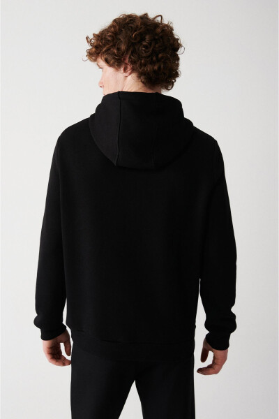 Men's Black Hoodie Sweatshirt - 4