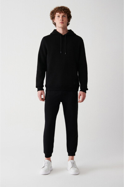 Men's Black Hoodie Sweatshirt - 6