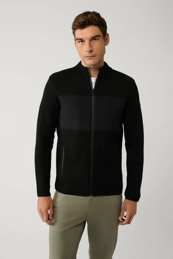 Men's Black Knit Jacket - 1