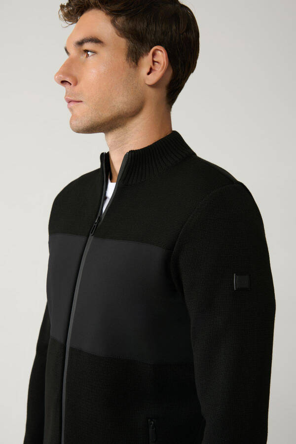 Men's Black Knit Jacket - 2