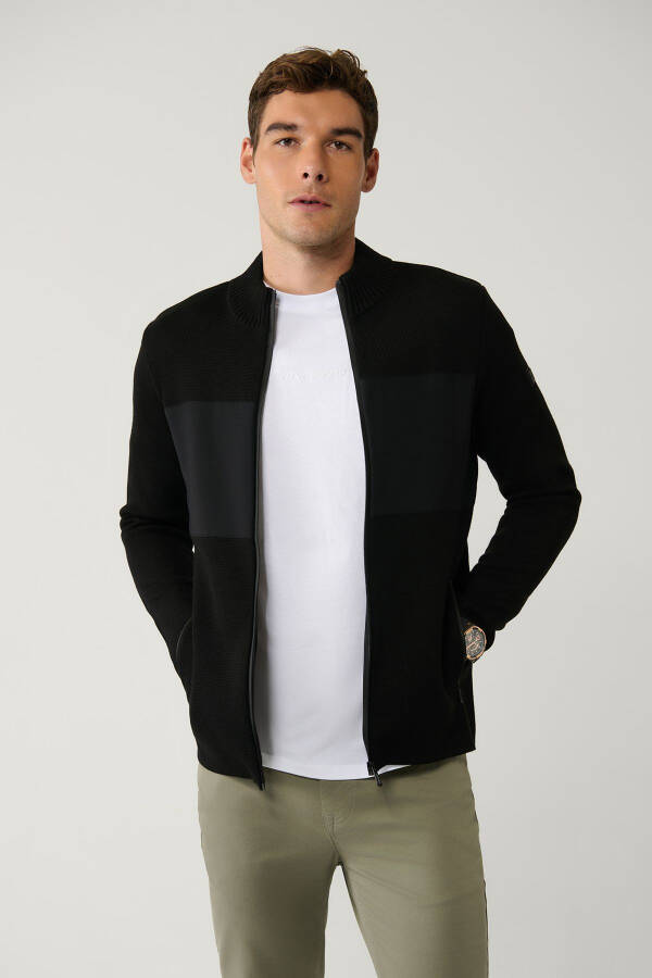 Men's Black Knit Jacket - 3