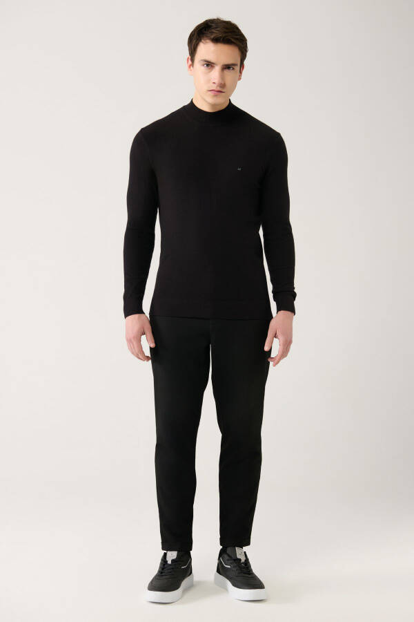 Men's Black Knit Sweater - 5