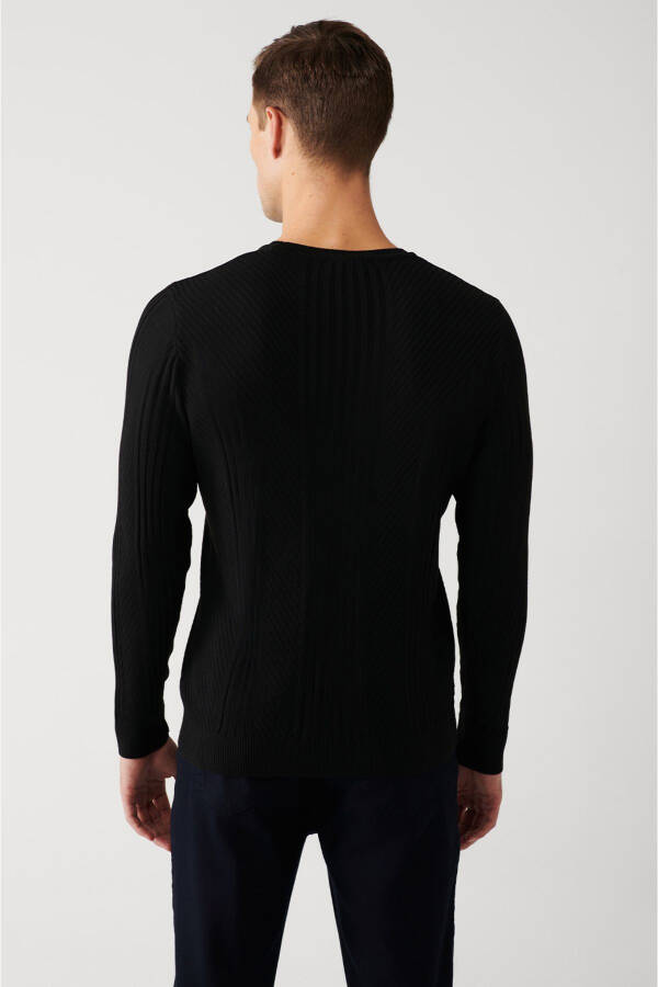 Men's Black Knit Sweater - 4