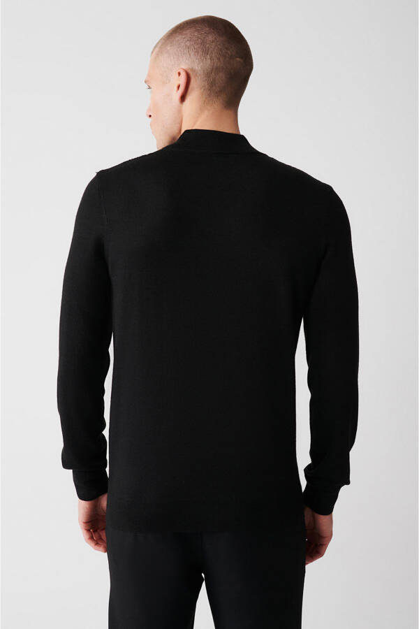 Men's Black Knit Sweater - 4