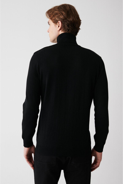 Men's Black Knit Sweater - 4