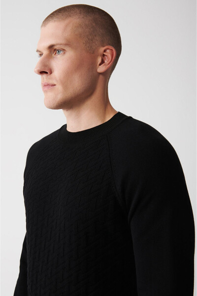 Men's Black Knit Sweater - 2