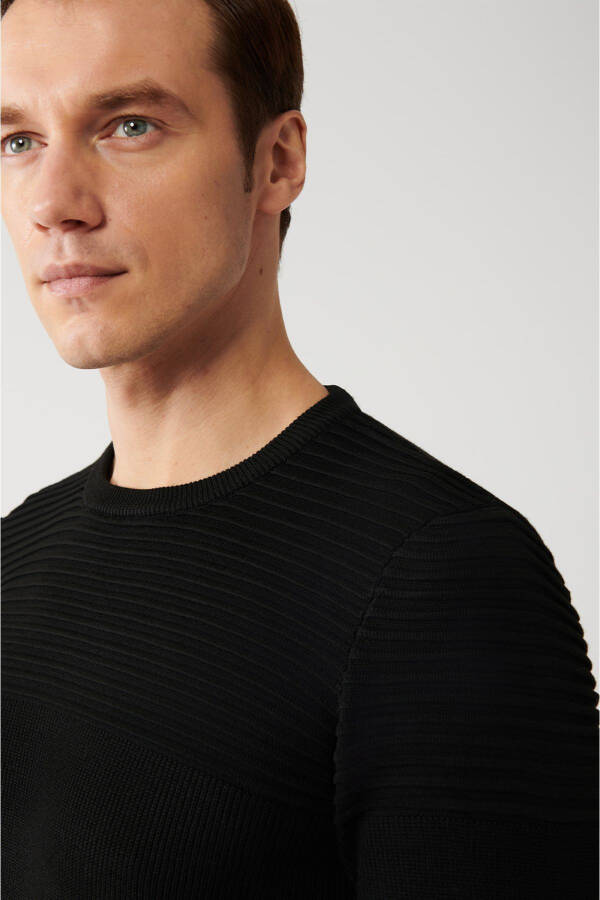 Men's Black Knit Sweater - 2