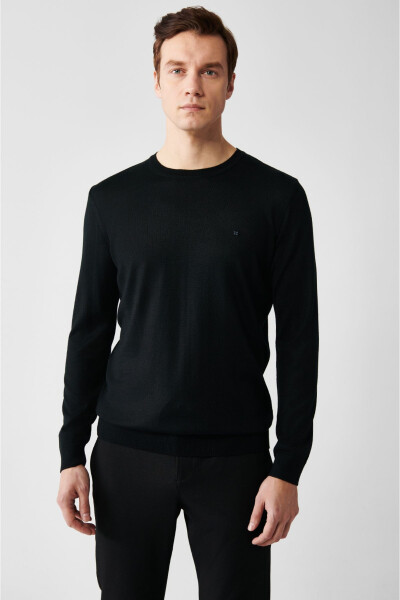 Men's Black Knit Sweater - 3