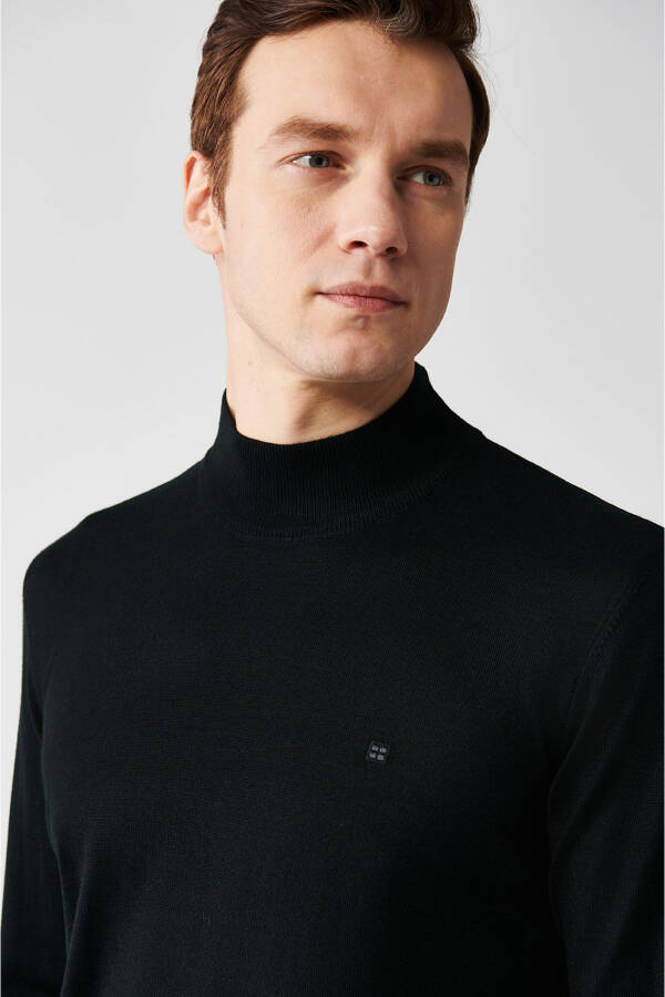 Men's Black Knit Sweater - 2