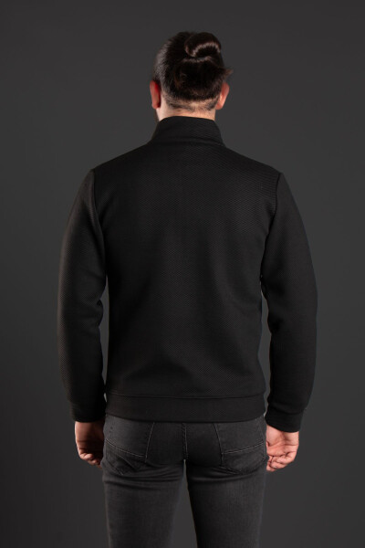 Men's Black Knitted Cardigan - 6