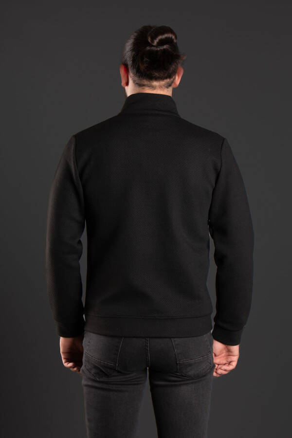 Men's Black Knitted Cardigan - 6