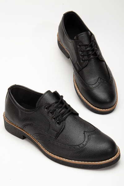 Men's Black Lace-Up Formal/Casual Classic Shoes - 5