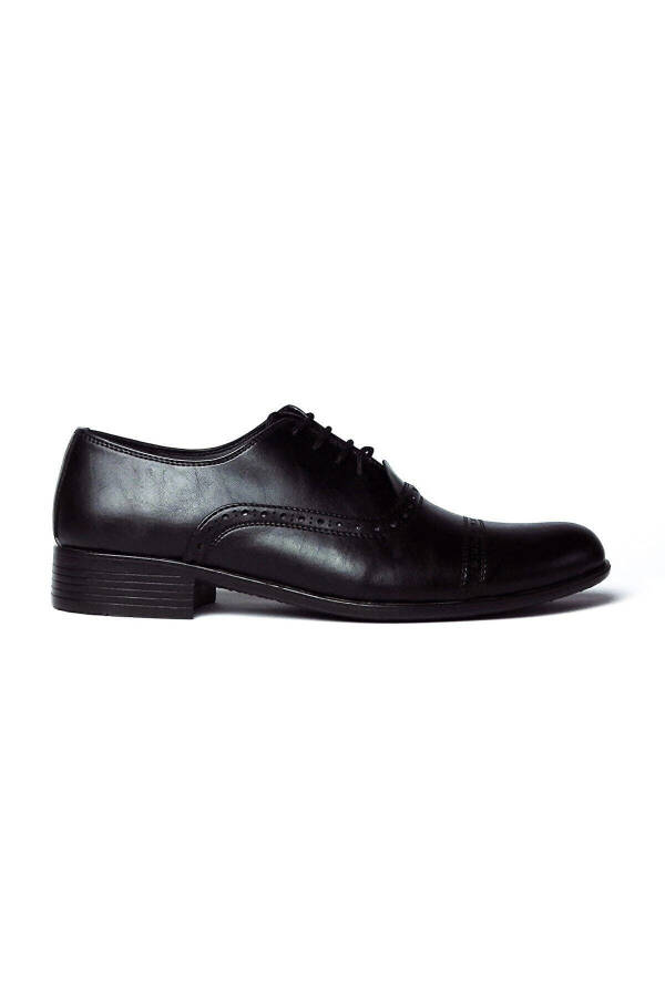 Men's Black Leather Classic Wedding and Everyday Shoes 573-2 - 6