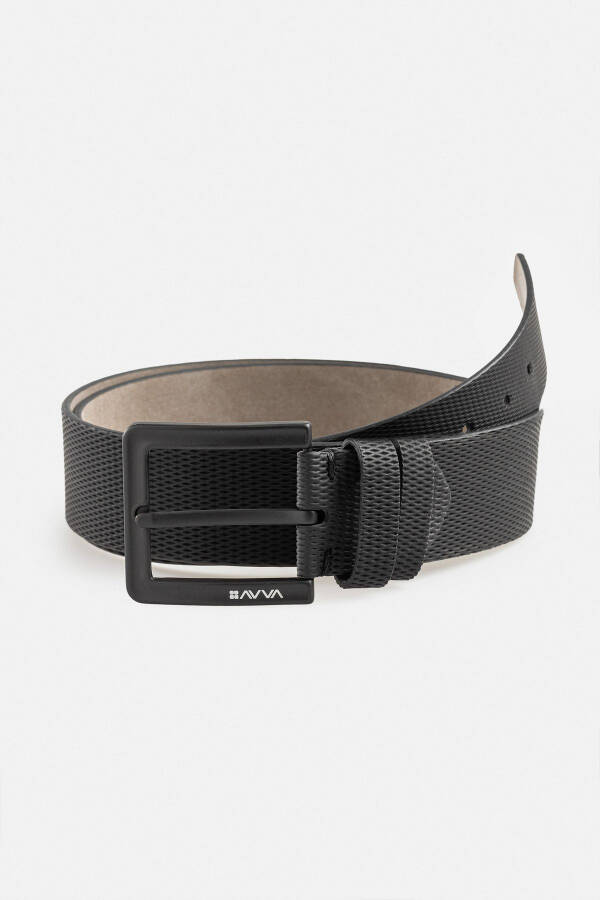 Men's Black Needle Pattern Belt A41y9306 - 1