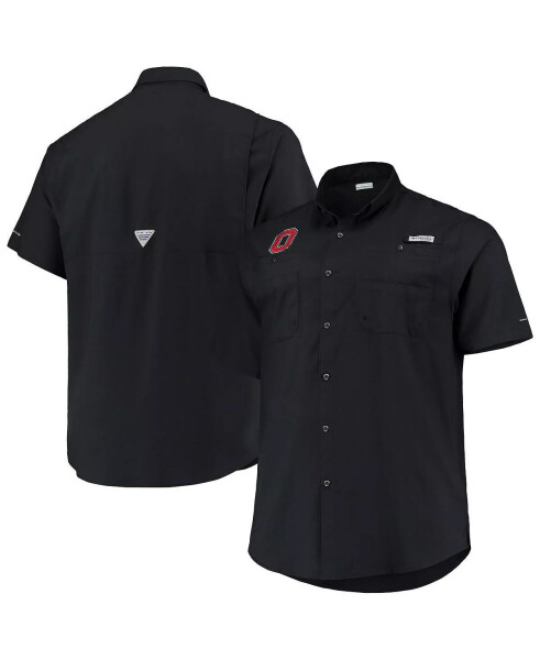 Men's Black Ohio State Buckeyes Big and Tall Tamiami Omni-Shade Button-Down Shirt Black - 5